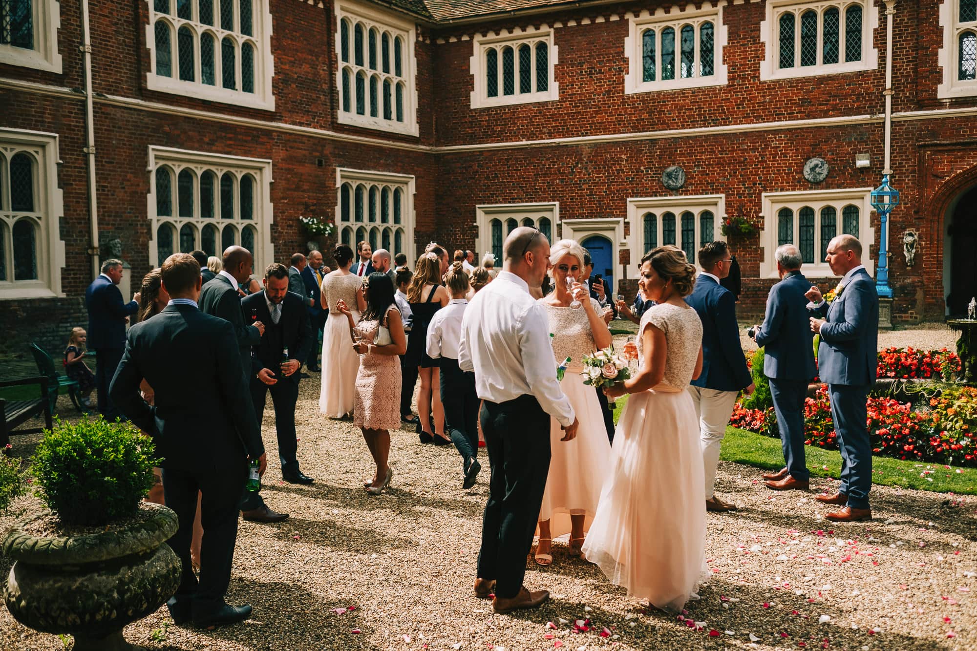 Wedding guests chatting