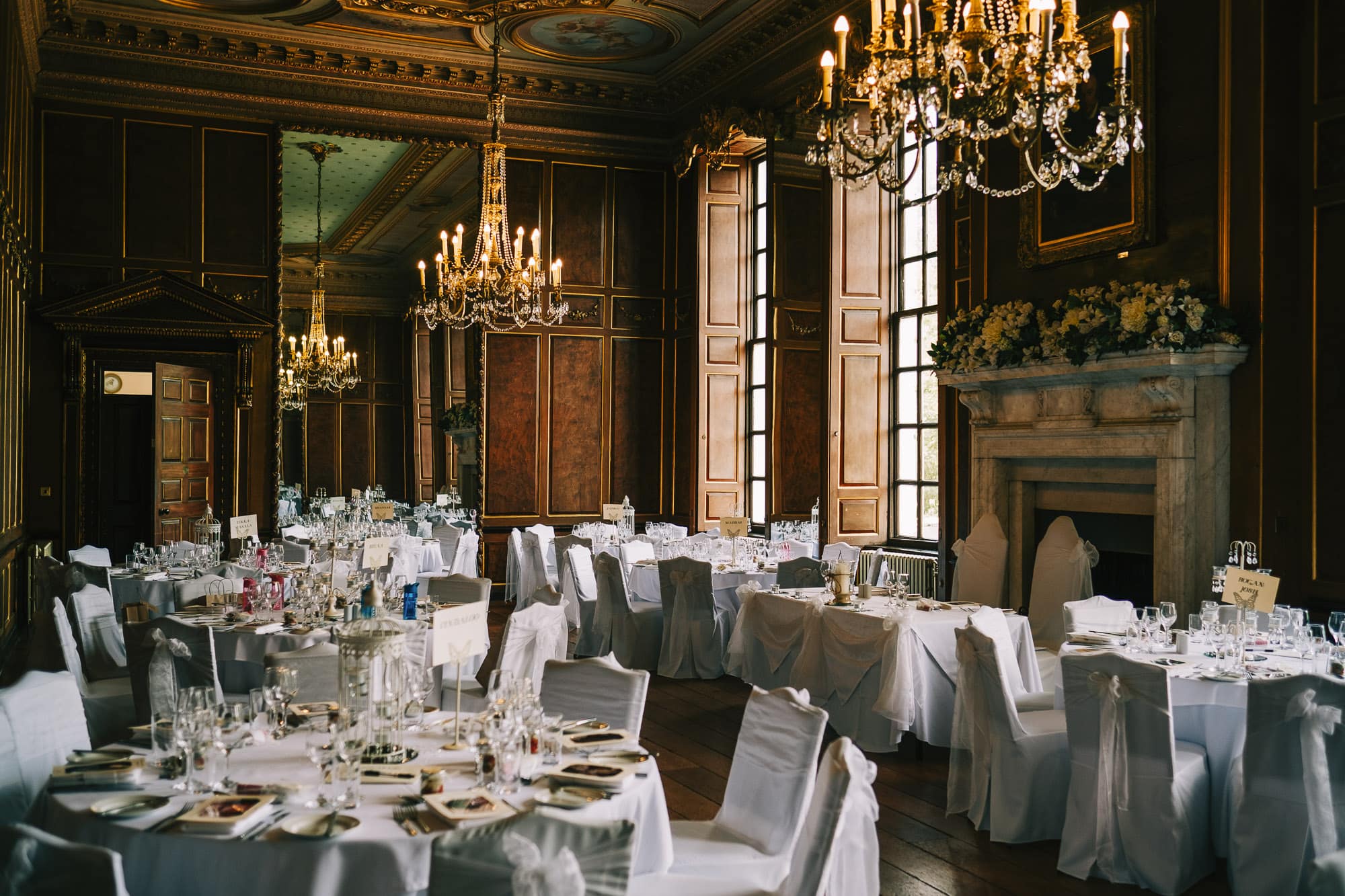 Tables all setup in the dining room