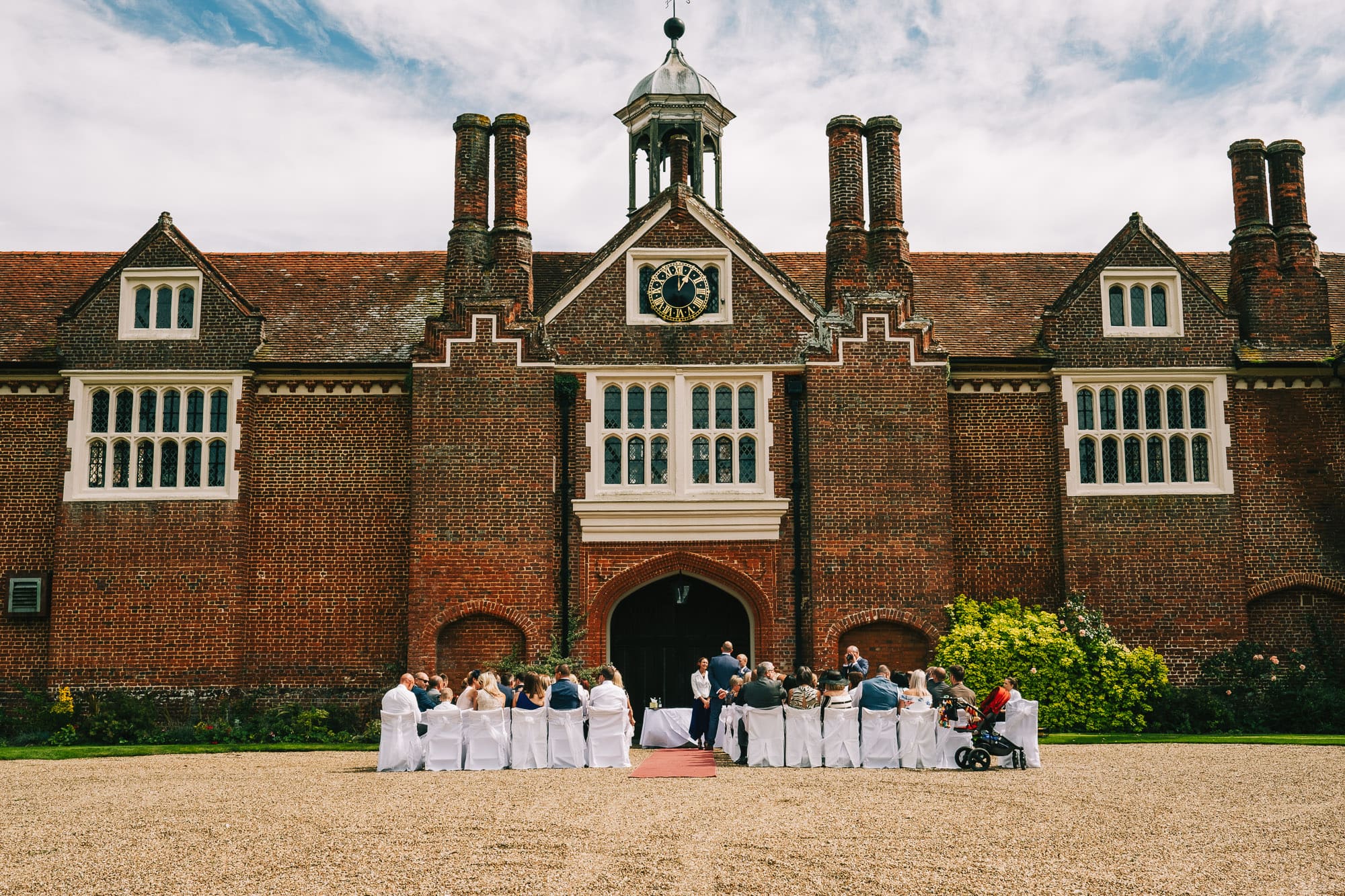 Ceremony setup at Gosfield Hall