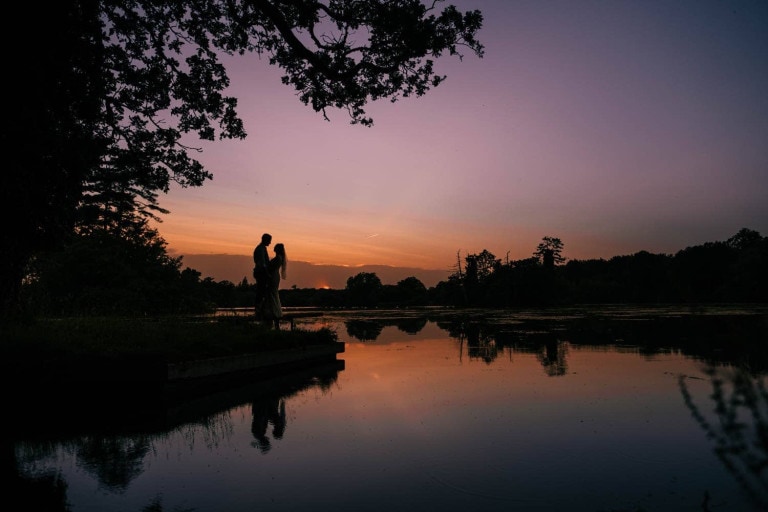 Beautiful sunset at Stradsett Hall Wedding Venue