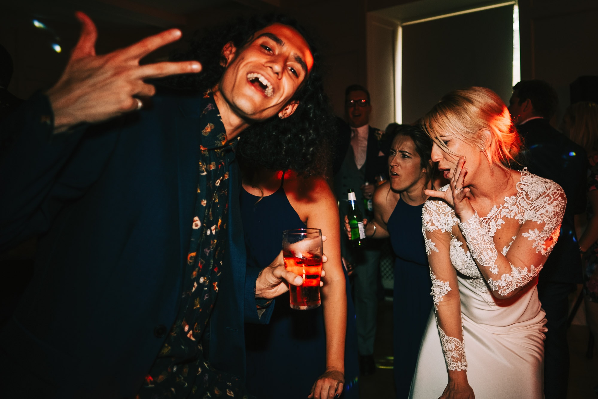 Bride dances with her guests
