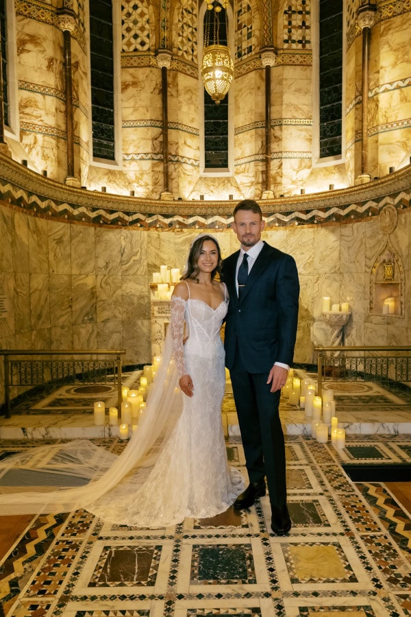 Bride and groom portrait at Fitzrovia Chapel