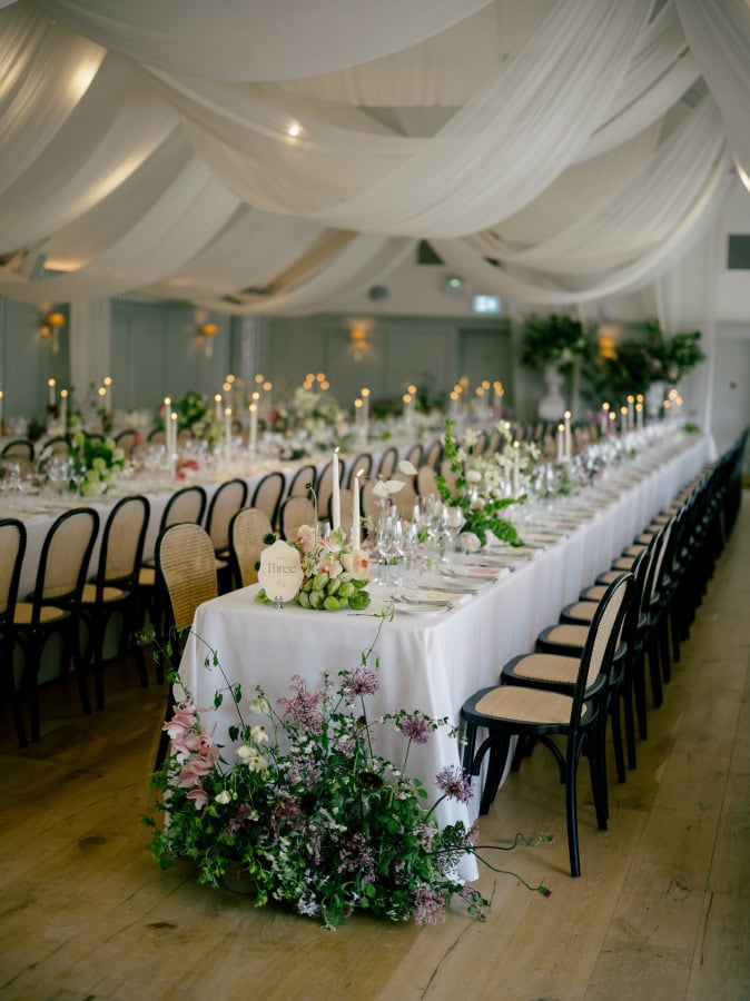 Wedding tables setup at Kin House